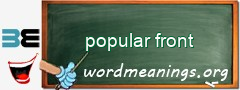 WordMeaning blackboard for popular front